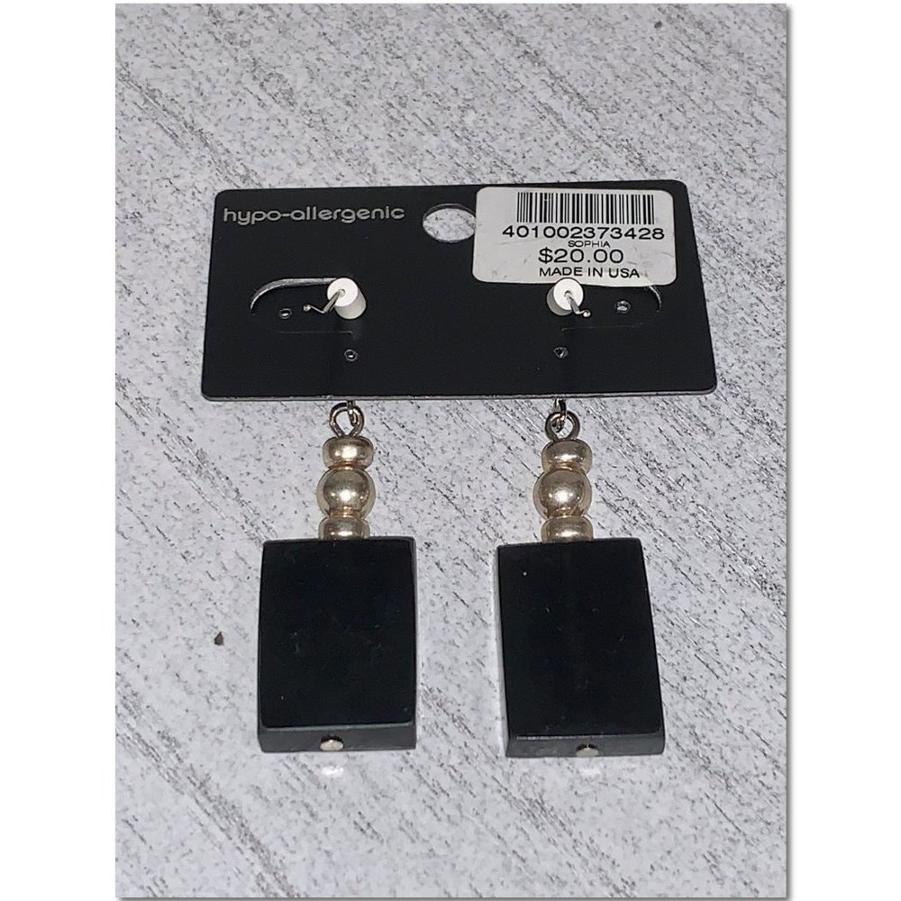 Chico's Rectangle Dangle Earrings New With Tags - Picture 2 of 3